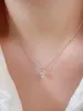 Ciondoli Collana minimalista in argento puro 925 con pendente a forma di gemma di forma rotonda di colore multiplo per le delicate esigenze straordinarie delle donne