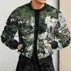 ink Spl Camoue Print Lg Sleeve Mens's Bomber Jacket Fi Zipper Vintage Coat Tops Elegant Slim Basic Ladies Jackets H58Z#