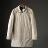 Coupe-vent chaud mi-long trench-coat hommes couleur unie streetwear imperméable manteau de vent mâle lâche décontracté style japonais veste r64B #