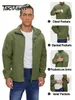 Tacvasen Men's Fleece Jacket Full Zip Tactical Jackets Outdoor Handing Coats With Zipper Pockets Work Jacket Windbreaker Overcoat D1XO#