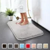 Tapis de bain en fibre pelucheuse super épaisse, confortable et doux, antidérapant, absorbant, pour les pieds, paillasson de salle de douche