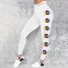 Leggings femininas mulheres impressão collants controle yoga esporte para cintura alta all-mate calças lisas bottoms