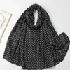 Fabricante novo lenço de impressão ponto clássico design geométrico xales de praia para mulheres hijabs de poliéster com baixo MOQ