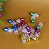 Förvaringsflaskor 100 st färgglada tomma plast Transparent skalfodral flasktablettbehållare