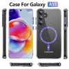 Luxury Clear Armor Magnetic Case för iPhone 15 Pro Max Samsung S24 Ultra Plus Google Wireless laddning av bakslag
