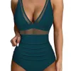 2024 NOWOŚĆ BIKINI One Piece Swimsuit Womens Seksowny kolor stały wielokolorowy strój kąpielowy