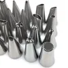 Bakgereedschappen 24-delige metalen taartcrème decoratietips set gebak roestvrijstalen leidingen glazuurmondstuk Cupcake hoofd dessertdecorateurs