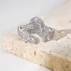 Bagues de luxe avec nœud papillon pour femmes, bijoux en argent sterling 925, diamant de styliste, bague d'amour pour femme, zircone 5A, tenue quotidienne, boîte-cadeau pour ami, taille d'ouverture réglable