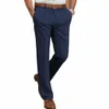 Pantaloni Dr a gamba dritta Pantaloni eleganti a gamba dritta Pantaloni da uomo slim fit premium Pantaloni classici in tinta unita per Busin 55Dh #