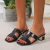 Slippers Slippers Nieuwe Damesschoenen 2024 Zomer Peep Toe Sandalen Mode Pompen Dames Jurk Bruiloft Hoge Hakken Vrouwelijke Slippers H240327