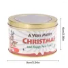 Present Wrap Christmas Candy Tin Round Xmas Tinplate Boxes Metal Mini Sealed Jar Packing Coin örhängen Hörlurar Förpackning