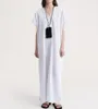24 Yaz Toteme - Zarif V Yastık lacivert şerit orta uzunlukta bir üvey elbise kısa kollu elbise