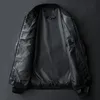 2023 Autumn New Men Black Biker PU Leather Coat Korean Fi Men Pu Leather Jacket Trend Casual Fit Slim Baseball Clothes 8Xl D7SC#