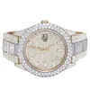 Iced Out Watch VVS Clarity Moissanite Studded Diamond Watch Luxury rostfritt stål klocka