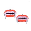 Uroki 10pcs 40x30 mm Halloweenowe usta Przerażające kły akrylowe do kolczyków Naszyjnik z kluczem DIY