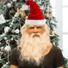 Maskeler Noel Yüz Maskesi Yetişkinler Noel Baba Maskesi Lateks Maske Headgear Cosplay Araçları Tema Partisi