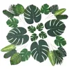 Декоративные цветы, 40 шт., большие банкетные искусственные листья, искусственная пальмовая шелковая ткань, украшения для тропической вечеринки