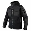 Mege Marque Tactique Veste Polaire pour Hommes Militaire Camoue Extérieur Multi Poches Capuche Automne Chaud Noir Veste Softshell Manteau 66zR #