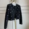 Vestes Femmes Mode Marque Tweed Pour Femmes 2024 Designer O-Cou À Manches Longues Manteaux De Laine Automne Hiver Outwear Vintage Coréen