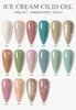 16 Colors/set 64 Colors Solid Nail Polish Gel Ice Cream Textured Nail Glue Mixed with Gradient Paint Fill Glue Cans 240321