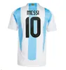 2024 Argentina Soccer Jerseys Fans Player Version Messis Mac Allister Dybala di Maria Martinez de Paul Maradona Men Women Kids Football Shirt Barn målvakt