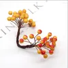 Kwiaty dekoracyjne 20pcs 8 mm biżuteria podwójna głowa Symulacja owoców Piekiet Pieśnia Granat DIY ręcznie robione Hanfu Hair Akcesoria