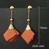 Dangle Earrings Flower Drop Gold Color Wholesale Fashion Simple Sweet Stainless Steel Jewelry For Temperament Woman EFAZACAD