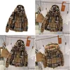 Womens Down Parkas Bu Brand Khaki Classic Plaid Hooded Coats ärmar