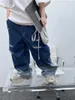 Trousers Children Clothing Boys Denim Pants 2024 Spring And Summer Jeans American Retro Style Gradually Fashion