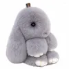 Keychains Three Model Size Natural Rex Fur Cute Fluffy Keychain Real Key Chains Bag Toys Doll Lovely Keyring Pendant
