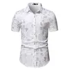 Jultröja män 2024 Stylish Slim Fit Short Sleeve Mens Dr Shirts Party Wedding Club Social Shirt Chemise Homme L4vu#