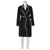 Damenjacken CINESSD 2024 Heavy Industry Design Sense Niche Woolen Long Sleeves Woven Revers Long-Cut Coat Loose Trench