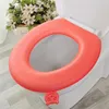 Toilettensitz Deckt 1-5pcs Winter Warmabdeckung Cessel Matte Badezimmerzubehör stricken reine Farbe weiche O-Form Pad Bidet