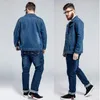 jacket Men Large Size 6XL 7XL 8XL Men's Blue Denim Jacket Spring Loose Large Lapel Casual Jacket Fits 135kg Men's Wear f2T0#