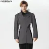 2024 Hommes Irrégulière Blazer Couleur Unie Évider Backl Revers Lg Manches Casual Mâle Costumes Streetwear Fi Manteaux INCERUN N8s0 #