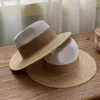 Wide Brim Hats Luxury Summer Raffia Straw Sun For Women Fashion Flat Beach Hat Travel Dress Cap Chapeau Femme Korea Designer