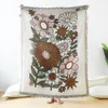 Blommor daisy mönster vävt kast filt vägg matta bäddsoffa säng rum dekor tofs tråd stor tapestry picknick matta 240325