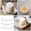 Candle Holders 3Pcs Clear Glass Pillar Plates Tealight Holder Candlestick Stand