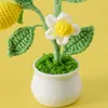 Dekoratif Çiçekler Bitkiler El örtüslü saksı sevimli tığ işi yapay düğün festivali doğum günü dekor hediyeleri mizah destek
