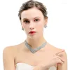 Dangle Earrings Bridal Wedding Jewelry Sets African Beads Silver Color Women Necklace Engagement