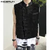 Men's Tank Tops INCERUN 2024 Chinoiserie Handsome Stand Collar Buckle Vests Casual Streetwear Loose Solid Comfortable Waistcoat S-5XL