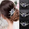 Haarspangen Haarspangen Perle Kristall Blume Blätter Kämme Reben Band für Frauen Braut Accessoires Schmuck Strass Haarbänder Drop Delive Otrxm