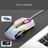 Mice For Desktop Notebook Computers 3200DPI Optical Gaming Mouse 4 Adjustable DPI Ergonomic Shape Gaming Backlit Mouse Black White