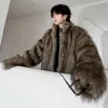 IEFB Vinter Men's Dark Faux Fur Cott Coat Fi Koreansk stil Löst ullkardiganjackor Trend Male Autumn New 9C2877 E4DR#