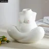 Vasi Creativo Vaso di fiori nudi bianchi Vaso in ceramica con braccio rotto Disposizione di vasi Pianta astratta Regalo umano Decorazione della casa