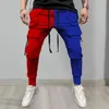 Pantaloni da uomo Cargo da uomo con coulisse con elastico in vita Tasche multiple Colore a contrasto Comodo streetwear per tutti i giorni
