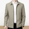 Herrenjacke, elegante Reversjacke für Herren mittleren Alters mit Reißverschlusstaschen für formelle Business-Freizeitkleidung im Frühling und Herbst, solide u71t #