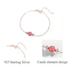 Braccialetti con ciondoli Beadsnice Bracciale in vero argento sterling Bracciale con fragola Cristallo naturale Citrino Donna Accessori con ciondoli portafortuna ID 40972