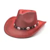 Boinas Sombrero de vaquero occidental para mujeres Hombres Vintage Estilo antiguo Panamá Clásico Fedora con cinturón Sombreros de moda al aire libre