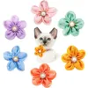 개 의류 10pcs 애완 동물 나비 넥타이 작은 개 레이스 꽃 나비 넥타이 고리 진주 조절 가능한 넥타이 고양이 의상 액세서리